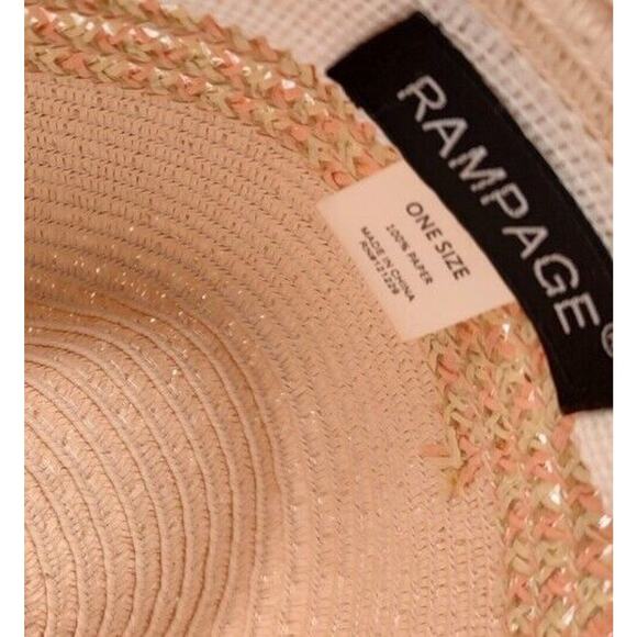 Peach Fedora Ladies Versatile Hat by Rampage Hat Pink & Gold Accent Braided Rope - Picture 6 of 11